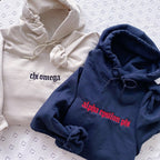 Old English Sorority Chapter Greek Letter Hoodie Sweatshirt / Gildan Hoodie Sweatshirt / Big Little Family Letter Hoodie Sweatshirts