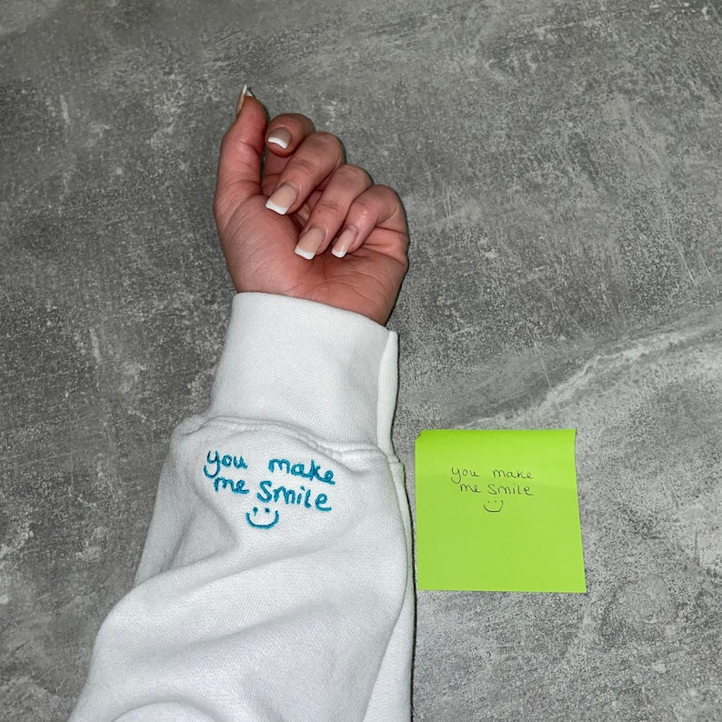 Custom Your Handwriting Embroidered Sweatshirt, Embroidered Couple Message Shirt, Couple Matching Sweatshirt, Personalized Gift For Him Her il_794xN.3670789651_r55p.jpg