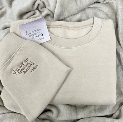 Custom Your Handwriting Embroidered Sweatshirt, Embroidered Couple Message Shirt, Couple Matching Sweatshirt, Personalized Gift For Him Her il_794xN.3680974075_ivcz.jpg