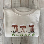 Alaska Embroidered Crewneck Sweatshirt (Moose)