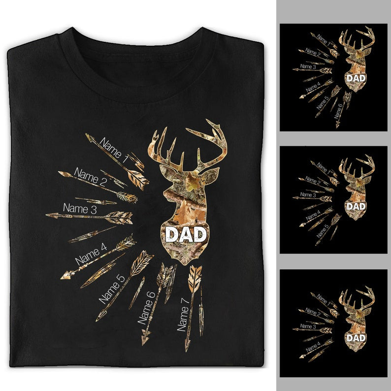 Personalized Hunting Dad Grandpa Shirt, Dad with Kids Names, Father Day Shirt, Customized Dad Hunting Tshirt, Deer Hunting Season Shirt il_794xN.3787610392_bflf.jpg