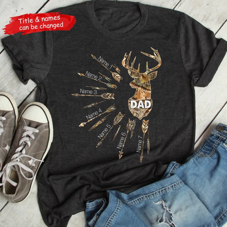 Personalized Hunting Dad Grandpa Shirt, Dad with Kids Names, Father Day Shirt, Customized Dad Hunting Tshirt, Deer Hunting Season Shirt il_794xN.3787610410_rbud.jpg
