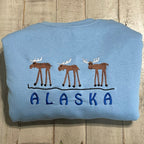 Alaska Embroidered Crewneck Sweatshirt (Moose)