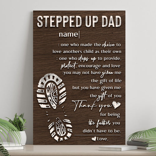 Personalized Stepped Up Dad Canvas, Father's Day Gifts From Kids Custom Canvas Sign, Step Dad Fathers Day Gift Sign, Bonus Dad Gift il_794xN.3835032046_1e3l.jpg
