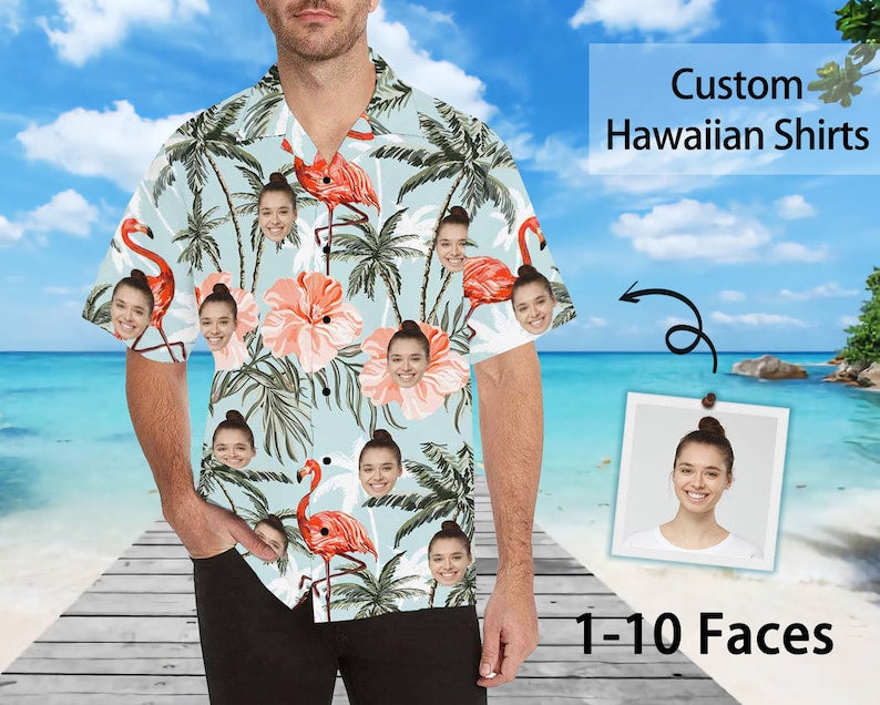 Men's All Over Print Hawaiian Shirt with Face, Custom photo Flamingo Shirts, Bachelor Party Shirts, Anniversary /Birthday/Vacation Gift il_794xN.3869769268_fto1.jpg