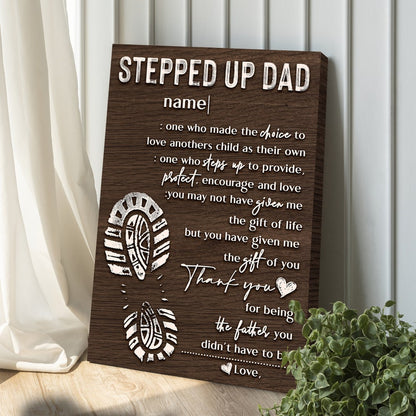 Personalized Stepped Up Dad Canvas, Father's Day Gifts From Kids Custom Canvas Sign, Step Dad Fathers Day Gift Sign, Bonus Dad Gift il_794xN.3882505311_4z5a.jpg