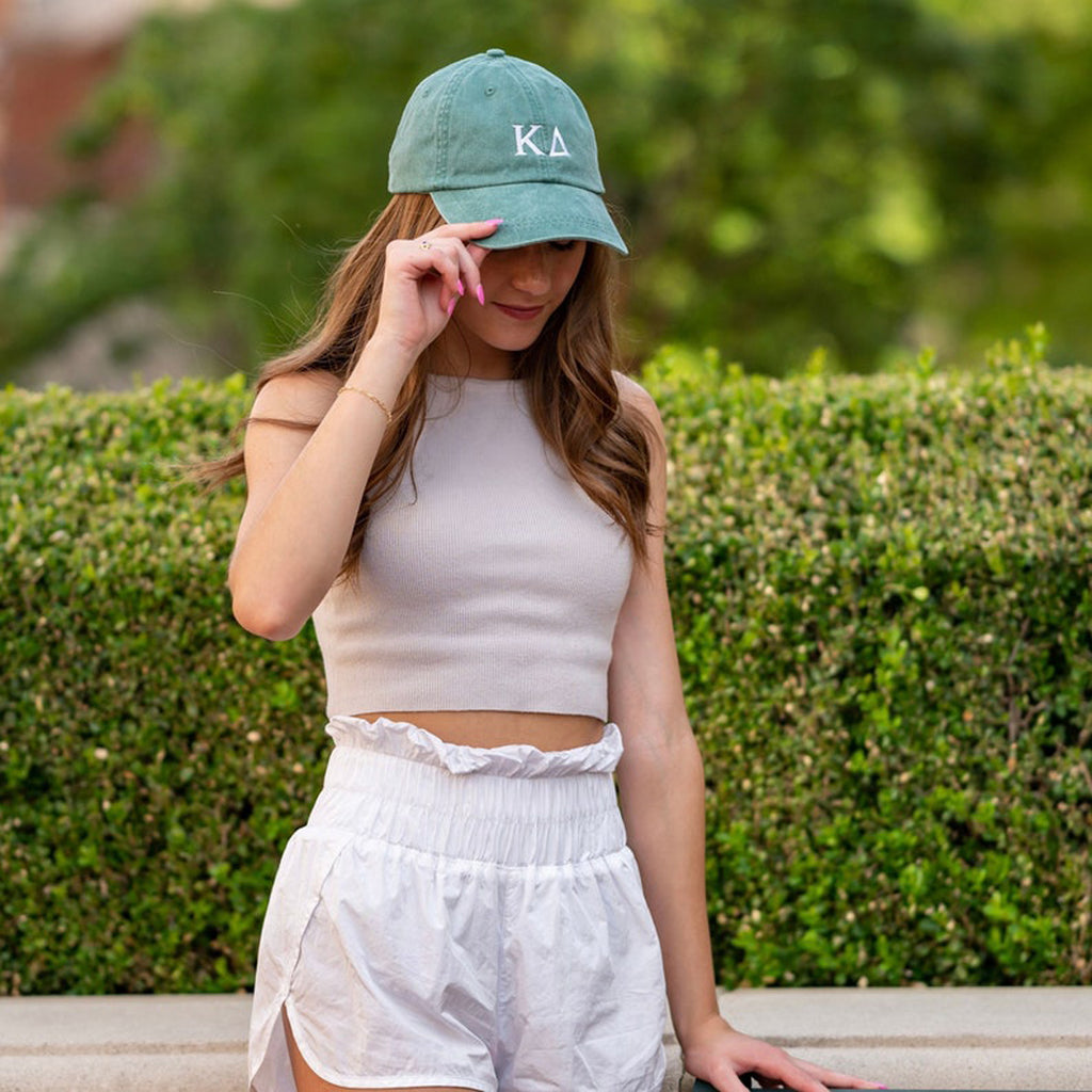 Basic Embroidered Sorority Hat / Greek Letter Dad Hat / Big Little Basket Family Gift / Bid Day Bag Gift / Customizable Sorority Hat
