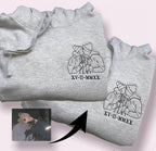 Custom Embroidered Portrait Hoodie Sweater Tshirt, Line Art Graphic Print Out Gift, Anniversary Engagement Special Gift, Memory, Love Family il_794xN.3927971960_pkin.jpg?v=1743397443
