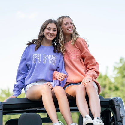 Groovy Wavy Greek Embroidered Sorority Crewneck Sweatshirt / Crew Neck Sweatshirt / Big Little Sweatshirts
