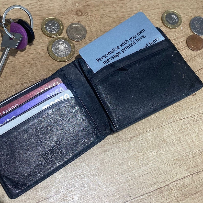 Personalised Metal Wallet Card - Add any text custom card - Keepsake Gift For Him, Boyfriend, Husband, Valentines, Anniversary - own text il_794xN.4024501623_cpgl.jpg