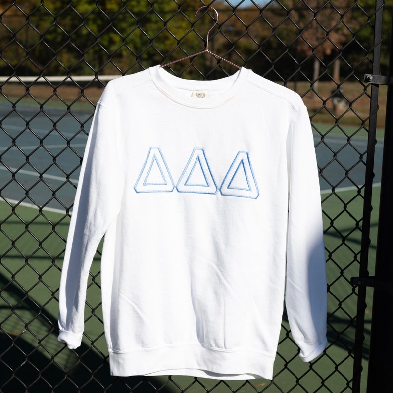 Varsity Greek Letter Embroidered Sorority Crewneck Sweatshirt / Crew Neck Sweatshirt / Big Little Family Letter Sweatshirts