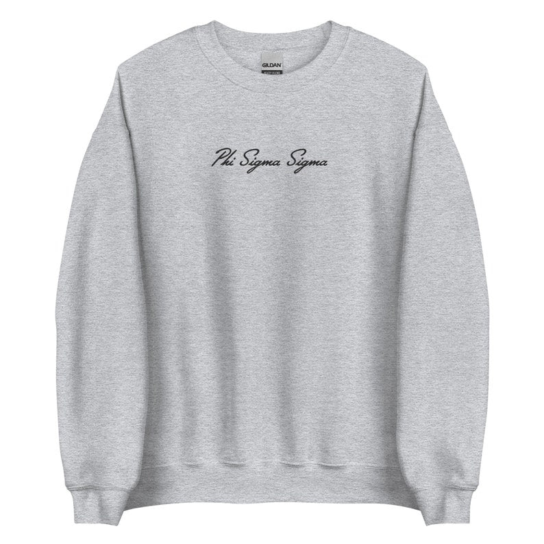 Phi Sigma Sigma Embroidered Sorority Script Sweatshirt, Cute Phi Sig Gift, Big Little Gift, Soft Sorority Crewneck Sweatshirt