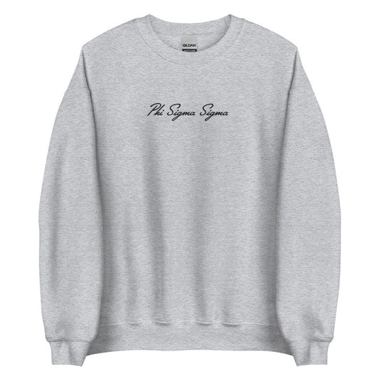 Phi Sigma Sigma Embroidered Sorority Script Sweatshirt, Cute Phi Sig Gift, Big Little Gift, Soft Sorority Crewneck Sweatshirt