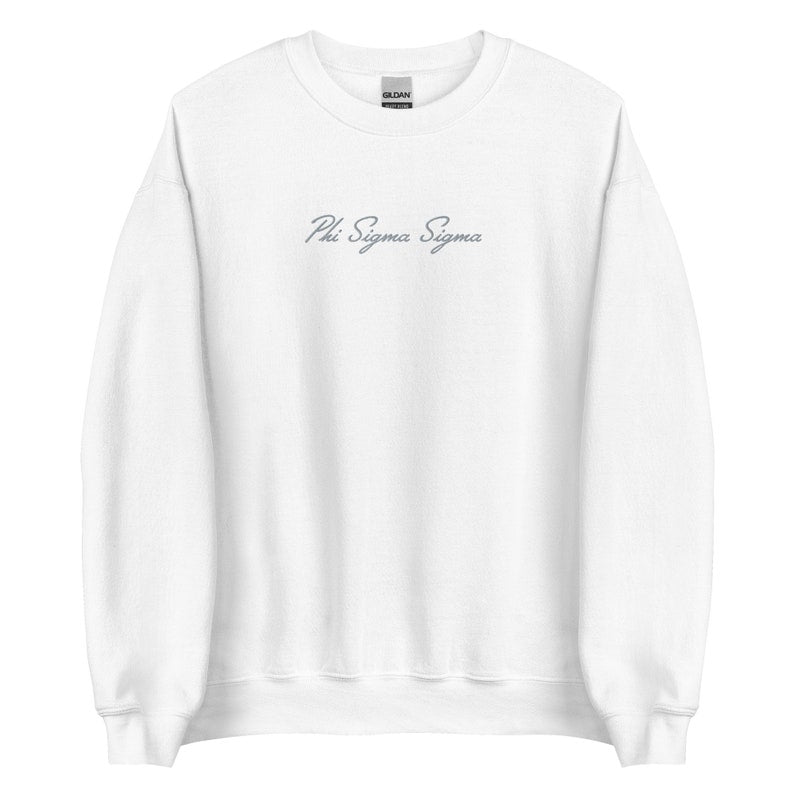 Phi Sigma Sigma Embroidered Sorority Script Sweatshirt, Cute Phi Sig Gift, Big Little Gift, Soft Sorority Crewneck Sweatshirt