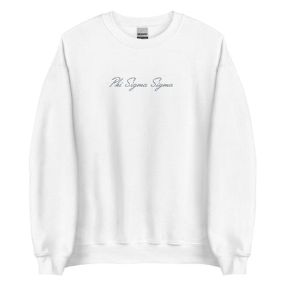 Phi Sigma Sigma Embroidered Sorority Script Sweatshirt, Cute Phi Sig Gift, Big Little Gift, Soft Sorority Crewneck Sweatshirt