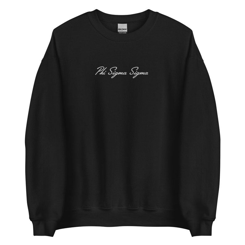 Phi Sigma Sigma Embroidered Sorority Script Sweatshirt, Cute Phi Sig Gift, Big Little Gift, Soft Sorority Crewneck Sweatshirt