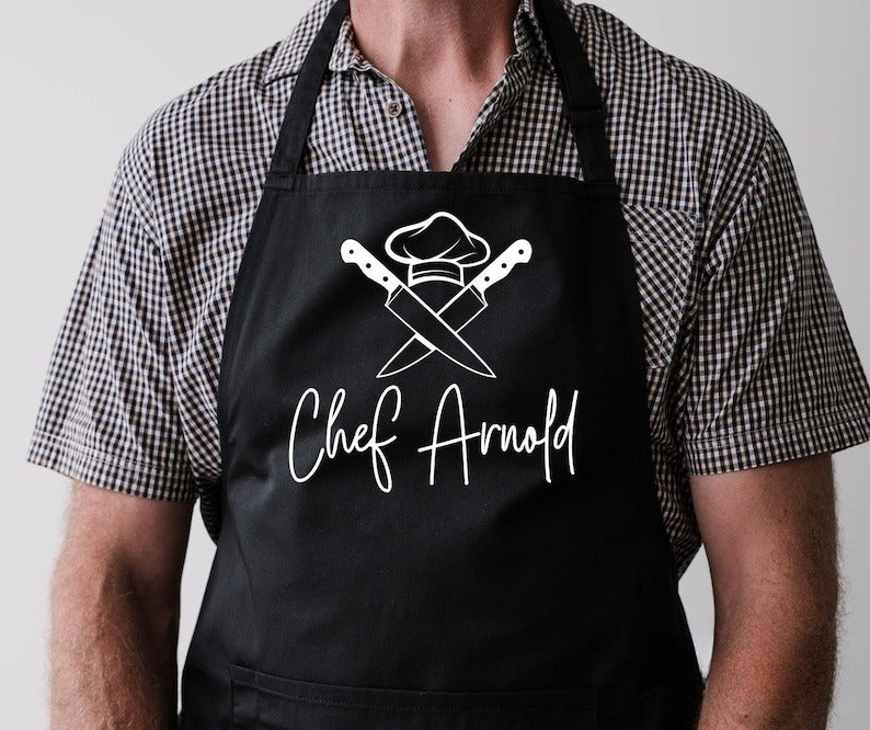 Personalized Chef Apron Custom Cooking Baking Apron Gifts For Him For Dad For Husband Mens Womans Apron Gift Idea il_794xN.4347804908_m46e_1.jpg
