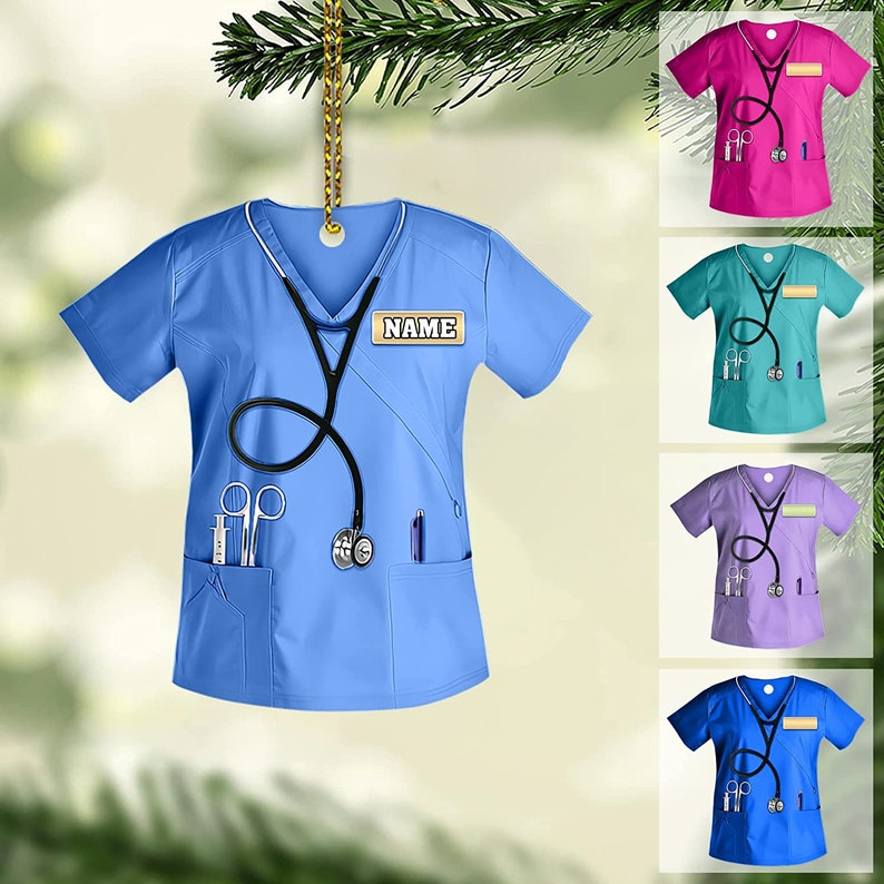 Scrubs Nurse Ornament - Personalized Nurse Scrubs Ornament, Nurse Uniform Car Ornament, Nurse Gift For Nurse Flat Ornament il_794xN.4380361374_tlx3.jpg