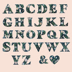 Botanical Letter Patches - Embroidered Applique Letters - Choose Your Letter or Initial! Flowers, Moon, & Stars Details!