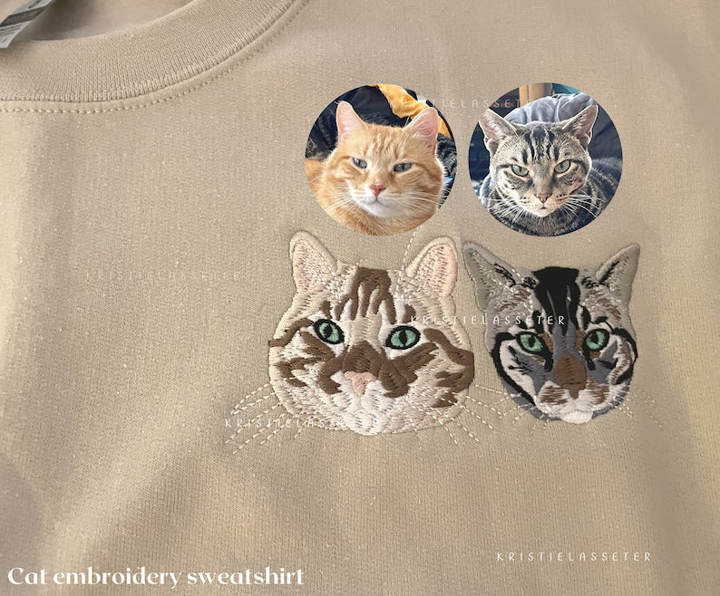 Personalized Embroidered Custom Cat Face with photo Sweatshirt il_794xN.4399867457_l05w.jpg?v=1743397352