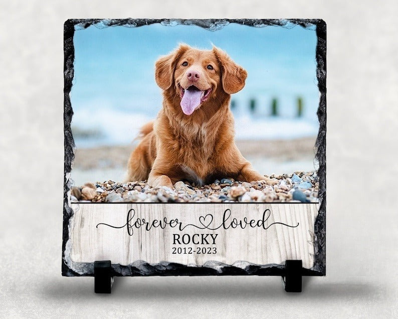 Forever Loved PERSONALIZED Photo Rock Slate, Pet Loss Gift, Dog Memorial Gift, Pet Sympathy Gift, Cat Bereavement Photo Gift, Loss of Pet, Photo Plaque il_794xN.4650431352_7svt_1.jpg