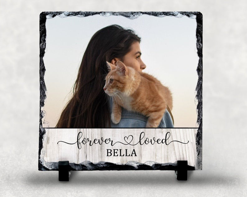 Forever Loved PERSONALIZED Photo Rock Slate, Pet Loss Gift, Dog Memorial Gift, Pet Sympathy Gift, Cat Bereavement Photo Gift, Loss of Pet, Photo Plaque il_794xN.4696503577_ioyk_1.jpg