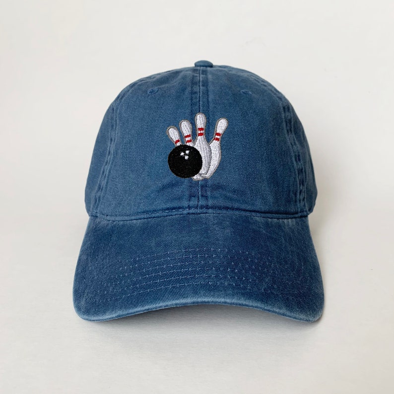 Bowling Embroidered Dad Hat Vintage Baseball Cap, Fun Sports Hat for Bowlers, Bowling Team Gift, Unisex Casual Embroidery Cap