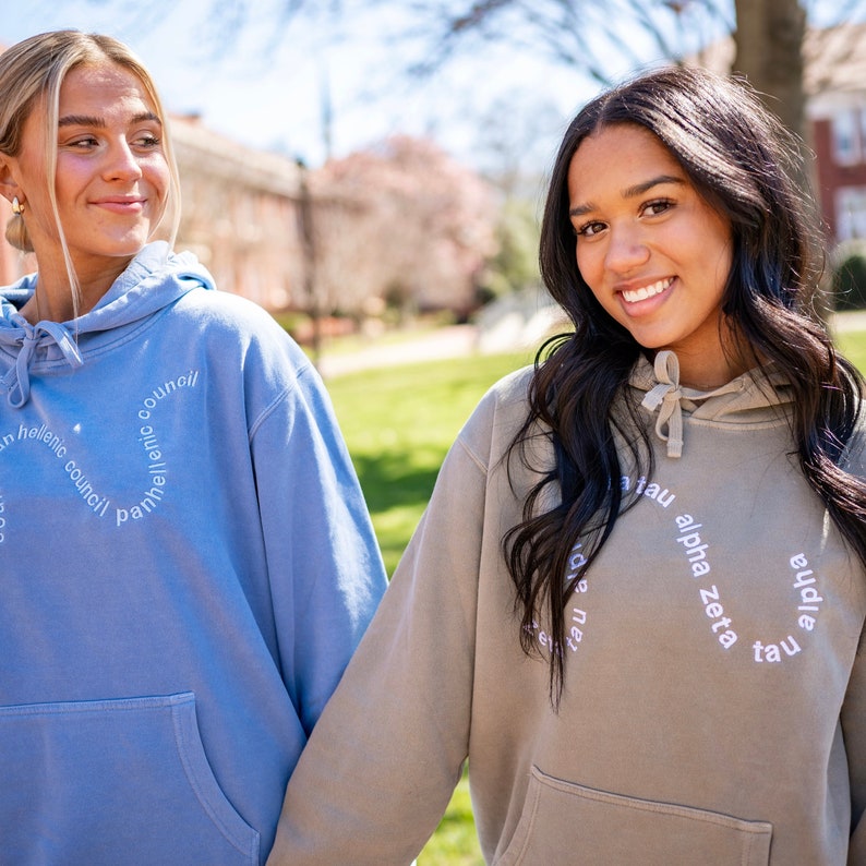 Swirly Sorority Chapter Greek Letter Sweatshirt / Independent Trading Co Hoodie Sweatshirt / Big Little Family Letter Sweatshirts