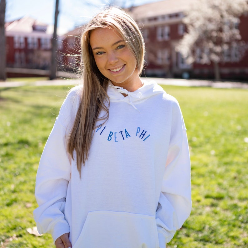 Big Breaker (Shades of Blue) Sorority Greek Letter Hoodie Sweatshirt / Gildan Hoodie Sweatshirt / Big Little Family Letter Hoodie Sweatshirt