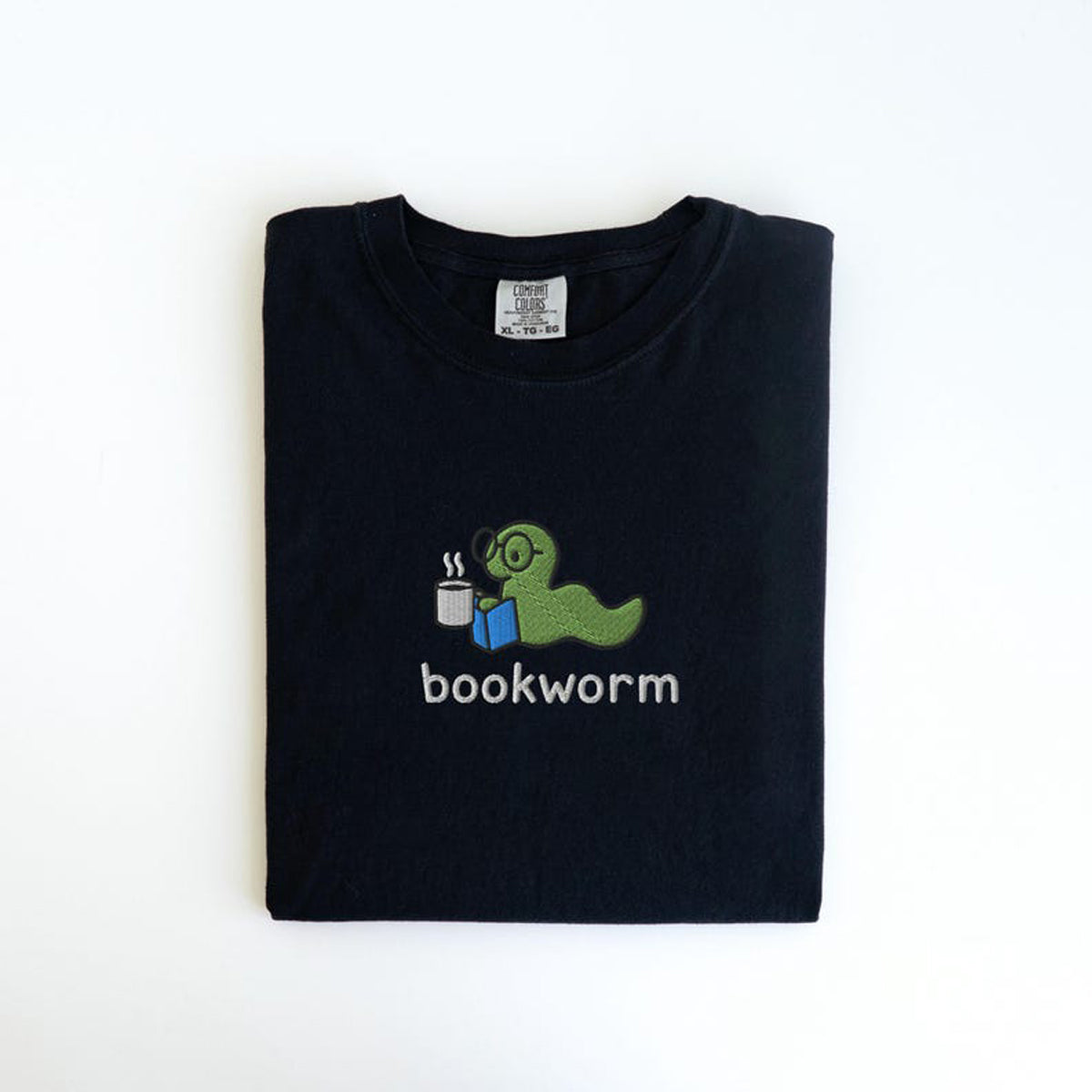 Bookworm Embroidered Tee, Cute Shirt for Readers, Book Lover Gift, Bookish Shirt, Aesthetic Bookworm T-Shirt-Hoodie-Sweatshirt, Reading Shirt