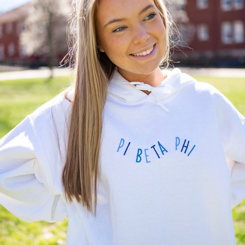 Big Breaker (Shades of Blue) Sorority Greek Letter Hoodie Sweatshirt / Gildan Hoodie Sweatshirt / Big Little Family Letter Hoodie Sweatshirt