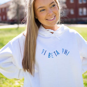 Big Breaker (Shades of Blue) Sorority Greek Letter Hoodie Sweatshirt / Gildan Hoodie Sweatshirt / Big Little Family Letter Hoodie Sweatshirt