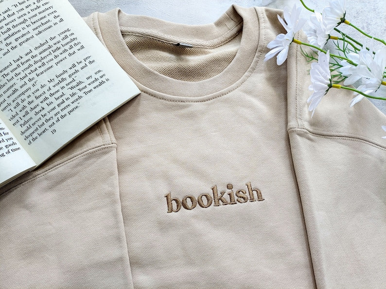 Bookish Embroidered Sweatshirt,Embroidered Sweatshirt,Trendy sweatshirt,Reading Sweatshirt,Book Readers Gift,Book Readers Gift il_794xN.4761088602_5ifz.jpg