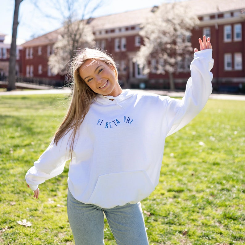 Big Breaker (Shades of Blue) Sorority Greek Letter Hoodie Sweatshirt / Gildan Hoodie Sweatshirt / Big Little Family Letter Hoodie Sweatshirt