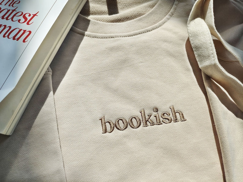 Bookish Embroidered Sweatshirt,Embroidered Sweatshirt,Trendy sweatshirt,Reading Sweatshirt,Book Readers Gift,Book Readers Gift il_794xN.4809392315_2ip0.jpg