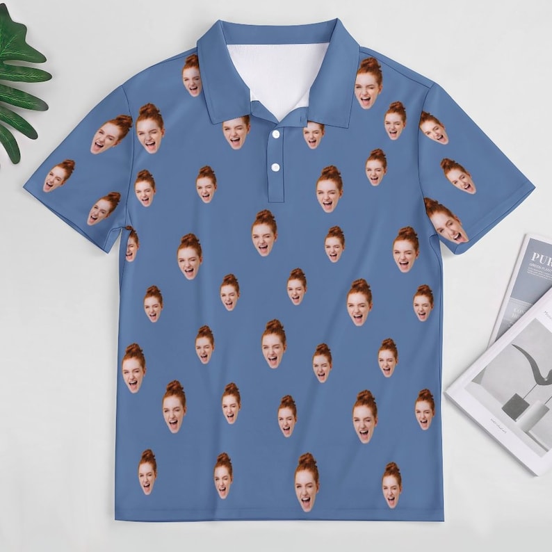 Custom Polo Shirt for Men Personalized Short Sleeve Golf Shirt with Picture Logo Face Dog Photo Printed Polo Shirt Custom Pet Photo Polos il_794xN.4859033931_79k2.jpg