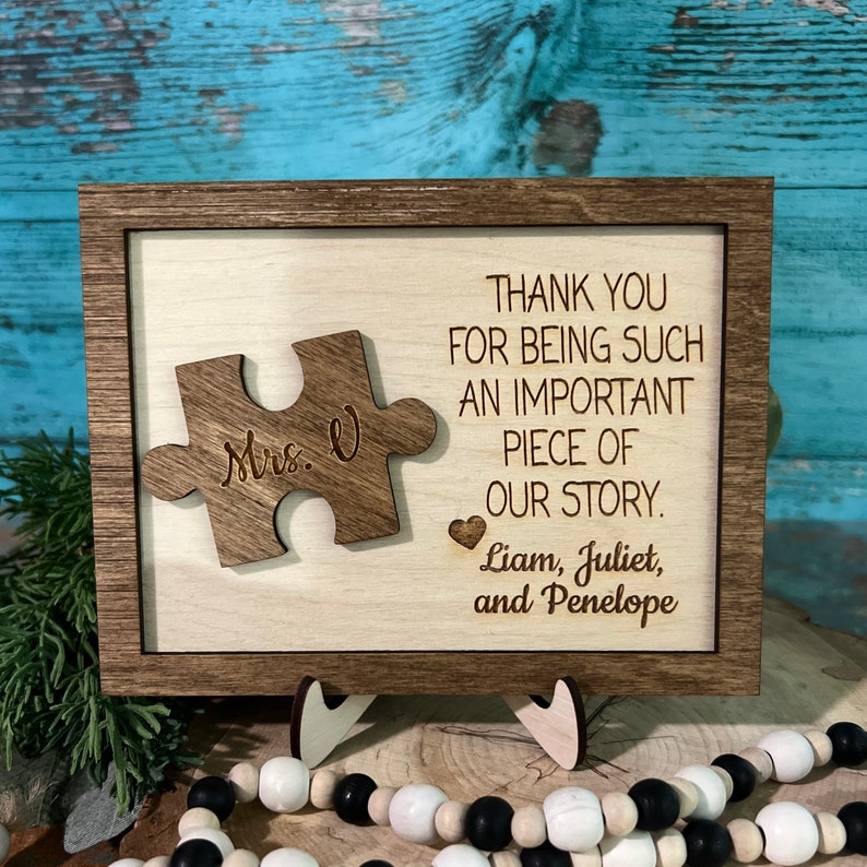 Thank You For Being An Important Piece Of My Story, Thank You Teacher Plaque, Personalized Teacher Sign, Teacher Apperication Gift, il_794xN.4864757045_qorz.jpg