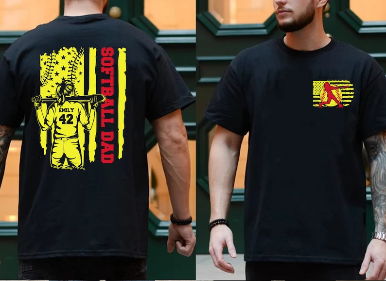 Softball Dad Shirt, Custom Name and Number Softball Shirt, Father's Day Gift, Sports Dad Shirt, Shirt For Dad, Dad Birthday Gift il_794xN.4893551206_cg9j.jpg