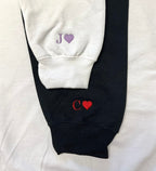 Custom Embroidered Initial Heart Sweatshirt, Initial on Sleeve, Couple Shirt, Anniversary, Couple's Shirt, Custom Embroidered Hoodie. il_794xN.4919171293_zlk4.jpg