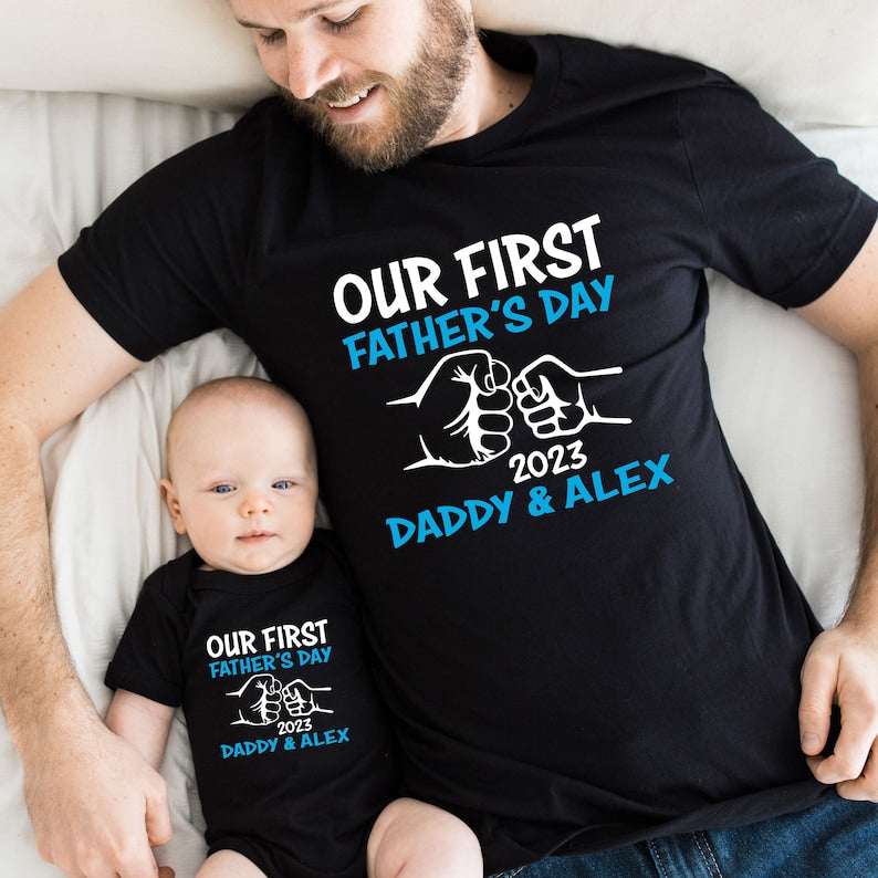 Personalized Father's Day Shirt, Our First Father's Day, Custom Father's Day Matching Shirt, Father & Daughter, Father & Son il_794xN.4922992639_2t2c.jpg