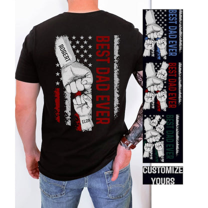 Personalized Dad Raised Fist Bump T-Shirt, Custom Kid Names Gift For Daddy, Best Dad Ever Shirt, Dad Kids Matching Tshirt, Father's Day Gift il_794xN.4930206668_set2.jpg