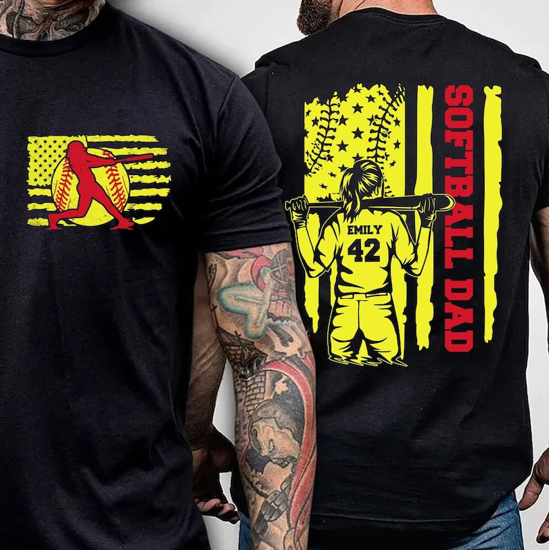 Softball Dad Shirt, Custom Name and Number Softball Shirt, Father's Day Gift, Sports Dad Shirt, Shirt For Dad, Dad Birthday Gift il_794xN.4941820641_4grb.jpg