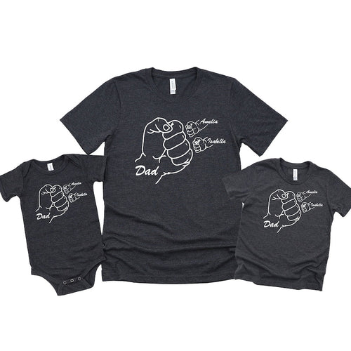 Fist Bump Custom Name Shirt For Daddy and Children, Matching Father-Son Dad-Daughther Shirt il_794xN.4987607357_ef5z.jpg