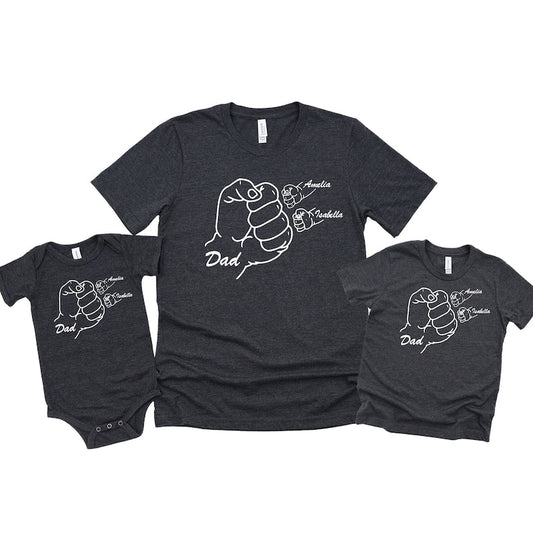 Fist Bump Custom Name Shirt For Daddy and Children, Matching Father-Son Dad-Daughther Shirt il_794xN.4987607357_ef5z.jpg