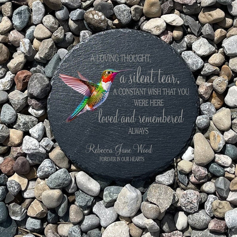 A Silent Tear Memorial Garden Stone, Sympathy Gift, Slate Grave Marker, Keepsake, Remembrance, Bereavement Gift, Loss of a Loved One il_794xN.4992018310_6a44.jpg
