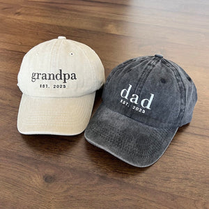 Grandpa, Dad With Date Embroidered Cap il_794xN.5004825486_qsea.jpg