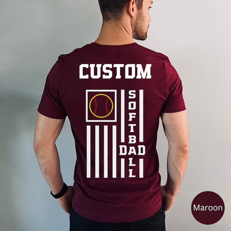 Custom Softball Shirt For Dad, Personalized T-Shirt For Coach Gift For Husband Game Day Tee For Men, Fathers Day Tshirt for Sports Dad Idea il_794xN.5007281751_fg8j.jpg
