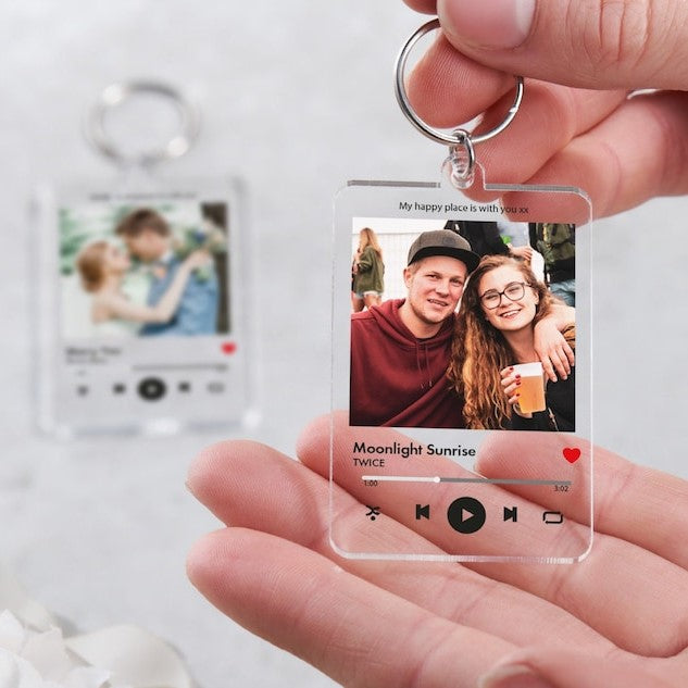 Personalised Music Photo Keyring, Keychain Gift with Photo and Message for Birthday, Anniversary, Valentines, Christmas Gift, Music Gift il_794xN.5011976707_b0qc.jpg