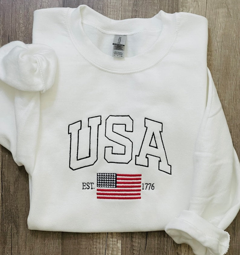 USA Flag embroidered sweatshirt, patriotic embroidered sweatshirt, American flag , gift for her il_794xN.5031423045_rt0a.jpg