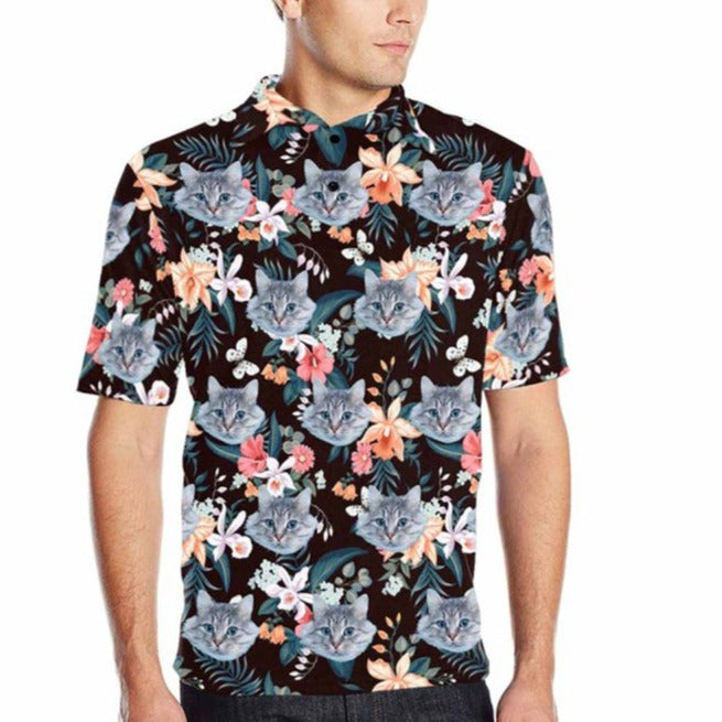 Personalized Hawaiian Polo Shirt with Face, Custom Photo/Logo Polo Shirt for Men, Custom Face Shirt, Custom Short Sleeve, Gift for Dad il_794xN.5085442824_6lro.jpg